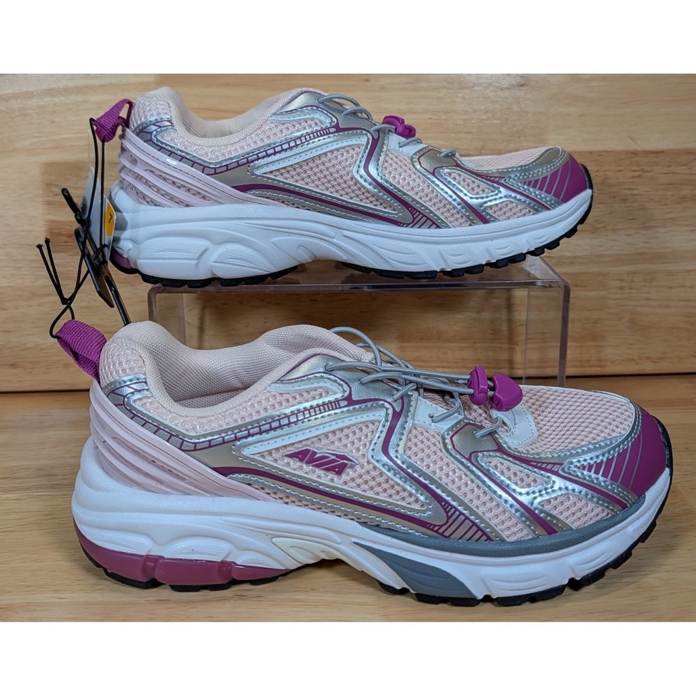 Avia Womens Pink Silver Metallic Mesh Athletic Sneakers WMAV25AC001 Size 7